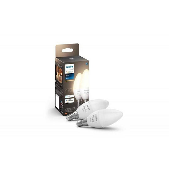 Philips Smart LED Bulbs 5.5W for Socket E14 Warm White 470lm Dimmable 2pcs
