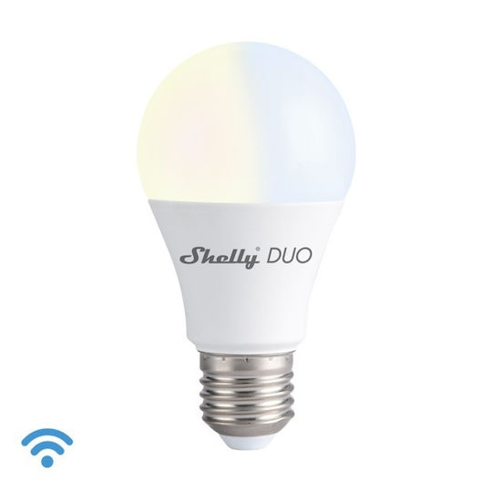 Shelly Smart Λάμπα Duo LED 9W για Ντουί E27 και Σχήμα A60 Ρυθμιζόμενο Λευκό 800lm Dimmable