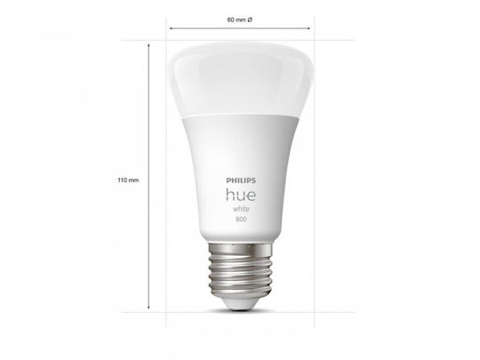 Philips Smart LED Bulbs 9W for Socket E27 and Shape A60 Warm White 806lm Dimmable 4pcs
