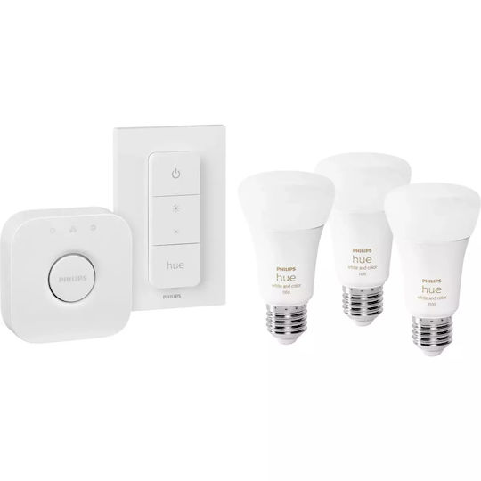 Philips Smart Bulbs LED 11W for Socket E27 and Shape A60 RGBW 1055lm 3pcs