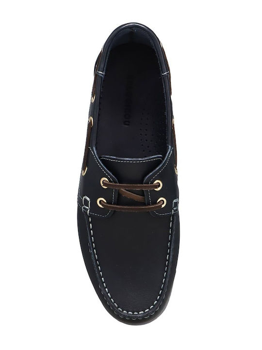 Δερμάτινα Ανδρικά Loafers σε Μπλε Χρώμα