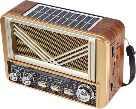 370069_go Retro Portable Radio Solar with Bluetooth and USB Gold