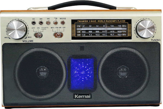 370021_go Retro Portable Radio Rechargeable with Bluetooth and USB Gold