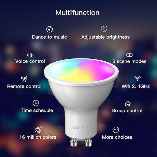 Laxihub Smart Λάμπες LED 4.5W για Ντουί GU10 RGB 350lm 2τμχ