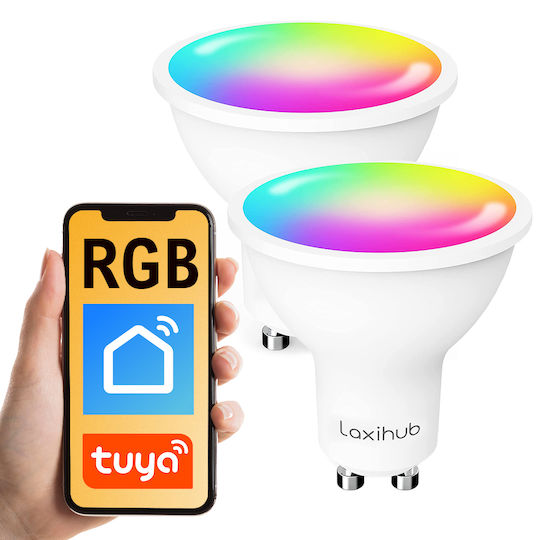 Laxihub Smart Λάμπες LED 4.5W για Ντουί GU10 RGB 350lm 2τμχ