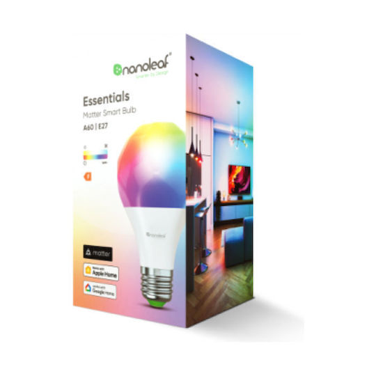 Nanoleaf Smart Bulb LED 9W for Socket E27 and Shape A60 RGBW 806lm Dimmable