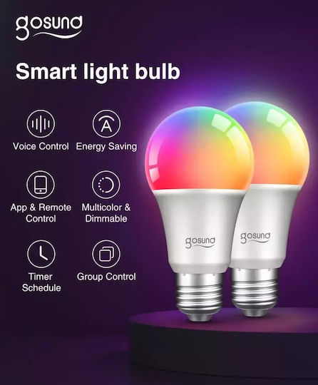 Gosund Smart Bulbs LED for Socket E27 and Shape A60 RGB 800lm 2pcs