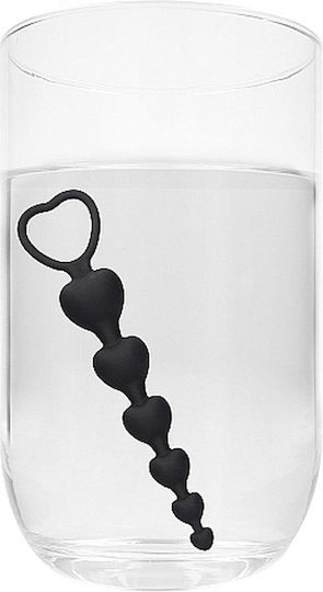 Shots Ouch Anal Heart Beads Πρωκτικές Μπίλιες Μαύρες 18.5cm