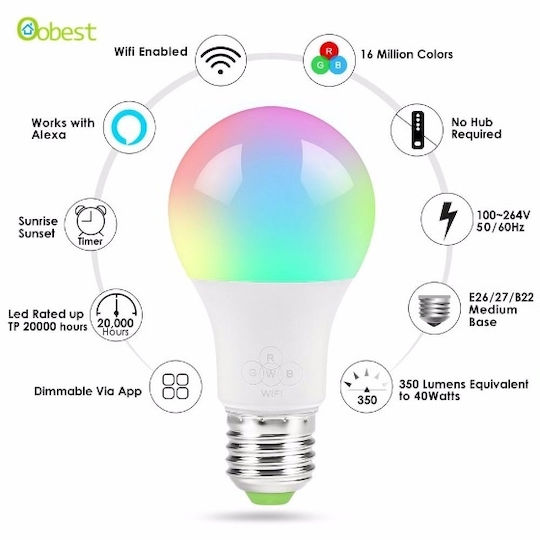 Realme Smart LED-Lampe 9W für Fassung E27 RGBW 800lm