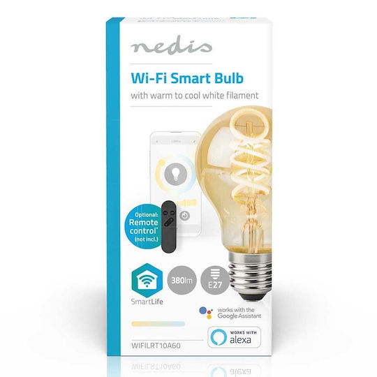 Nedis Smart LED Bulb 4.9W for Socket E27 and Shape A60 Adjustable White 360lm Dimmable