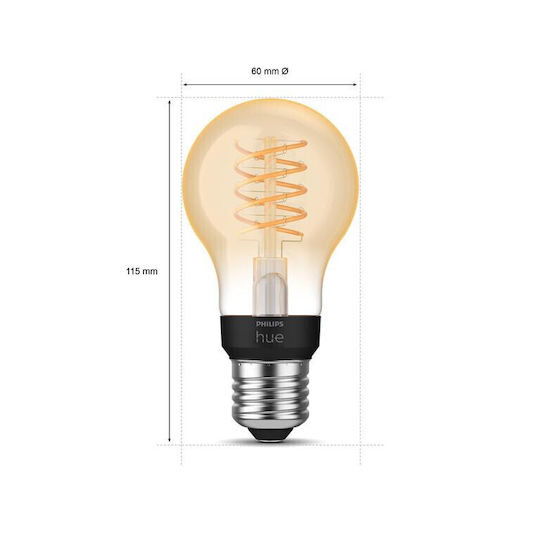 Philips Smart Bulb LED 7W for Socket E27 and Shape A60 Warm White 550lm Dimmable