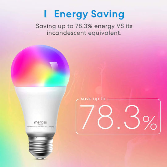 Meross Smart Λάμπα LED για Ντουί E27 RGB MSL120-EU