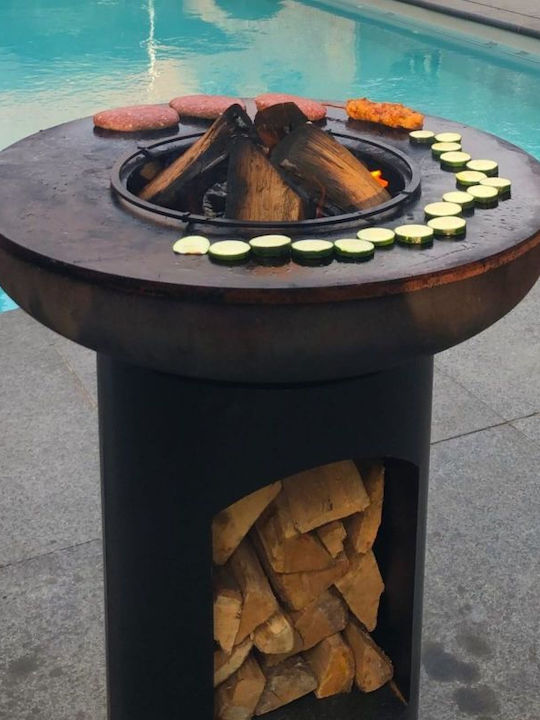 Kamin Draußen Metallisch Braun