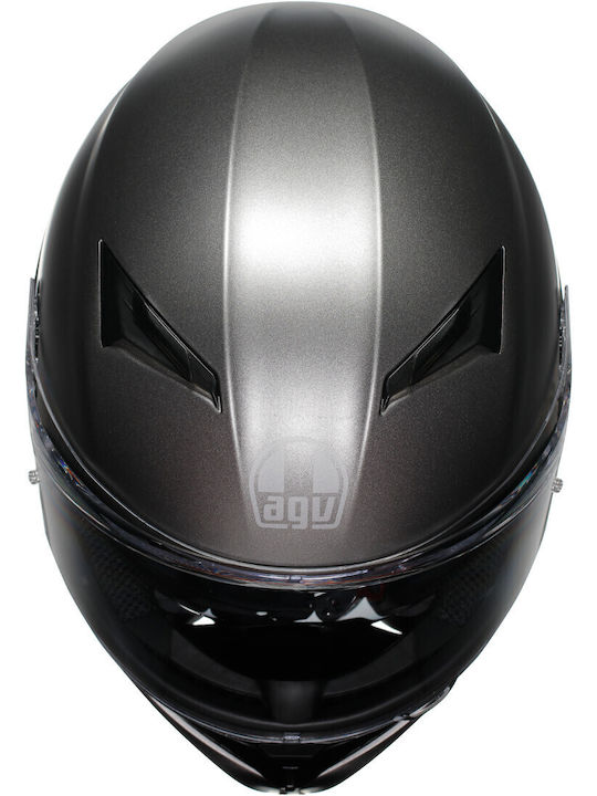 AGV K3 MPLK Mat Luna Grau Motorradhelm Volles Gesicht ECE 22.06 Gewicht 1550gr mit Pinlock und Sonnenvisier