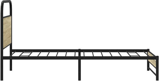 Doppelbett Aus Holz Braun mit Lattenrost für Matratze 107x203cm
