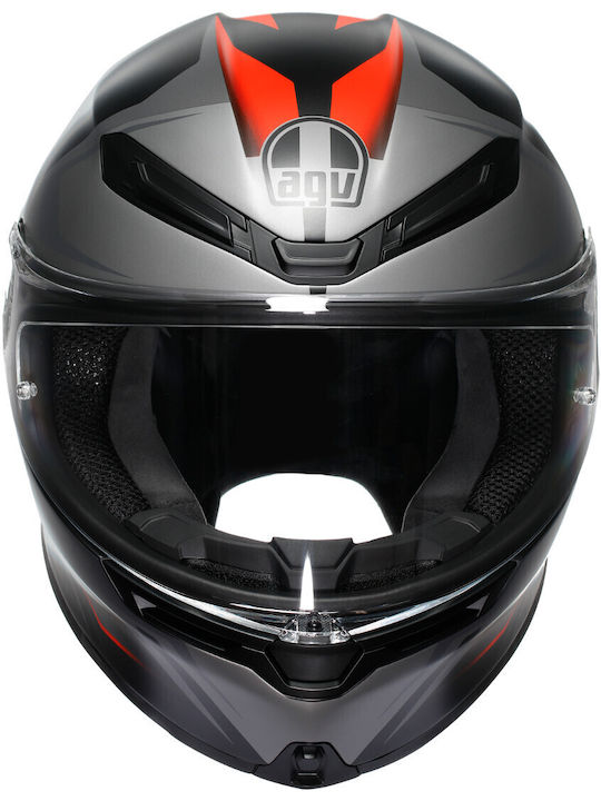 AGV K6 S Karve Mat Black/Grey/Red Motorcycle Helmet Full Face ECE 22.06 1225gr with Pinlock