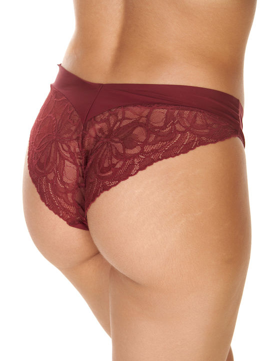 Triumph High-waisted Women's Slip Seamless with Lace Bordeaux