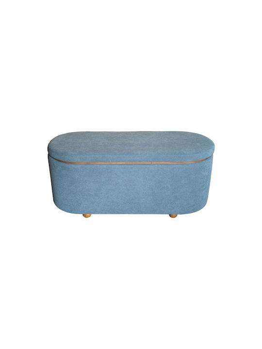 Stool For Living Room With Storage Space Upholstered with Velvet Tara Dark Grey and Anthracite 2pcs 111.5x46.5x45cm