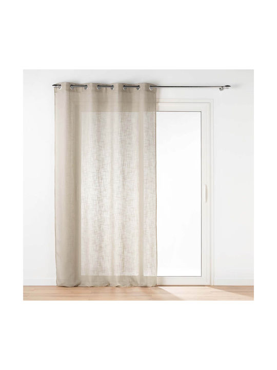 Douceur d'Intérieur Curtain with Grommet L-c Haltona Beige 140x280cm