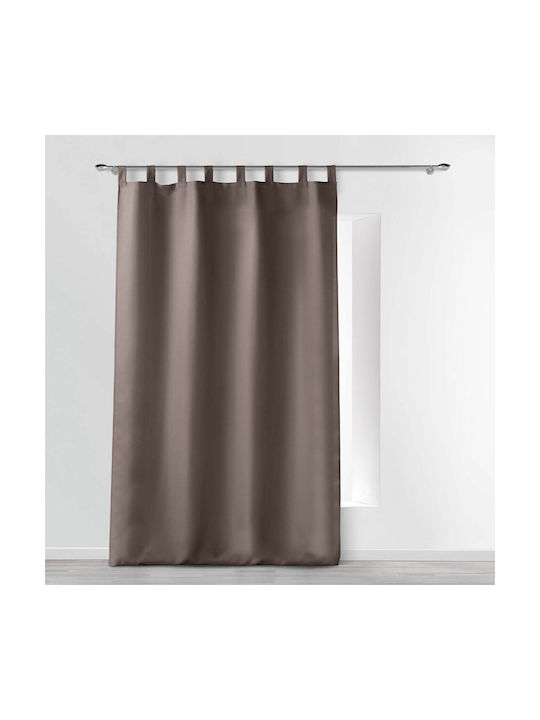 Douceur d'Intérieur Curtain with Tab Top L-c Essentiel Brown 140x260cm