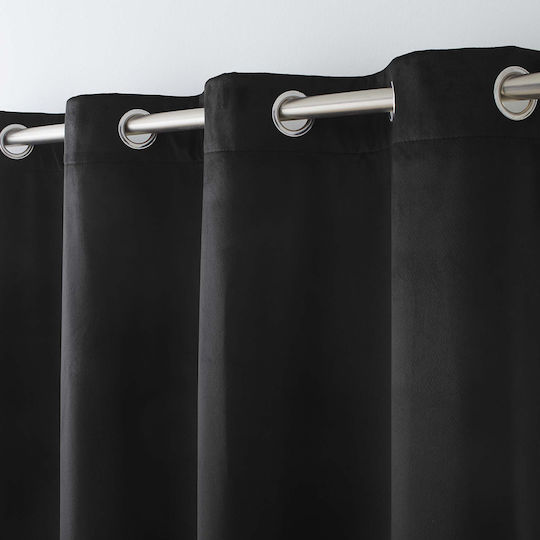Douceur d'Intérieur Vorhang mit Grommet L-c Polarchic Schwarze 140x260cm
