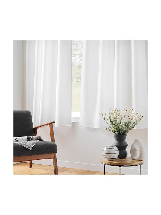 Window Curtain with Grommets L-c Micropolar White 135x180cm