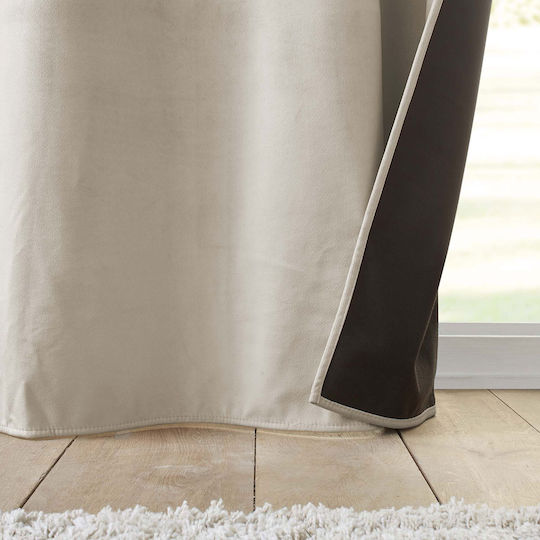 Curtain with Grommet L-c Polarchic Beige 140x260cm