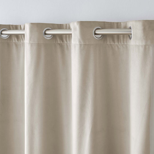 Curtain with Grommet L-c Polarchic Beige 140x260cm