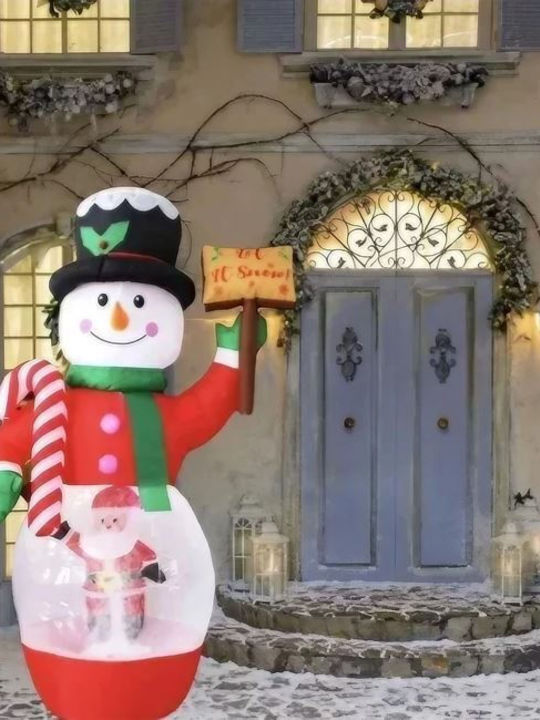 Inflatable Illuminated Santa Claus Electric Red 210cm