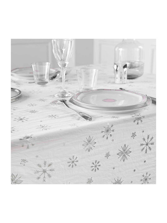 Tablecloth Stain Resistant L-c Astrelia White/silver 140x240cm