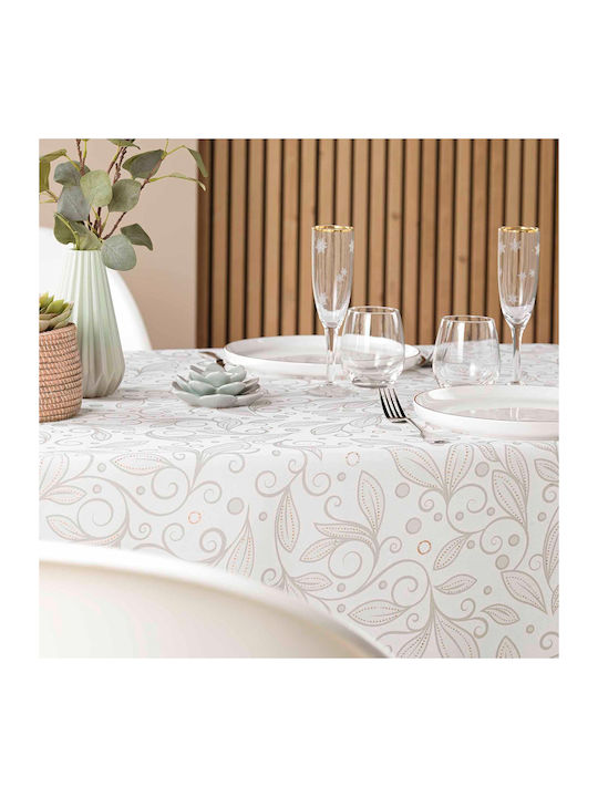 Tablecloth Stain Resistant L-c Leya White 145x250cm