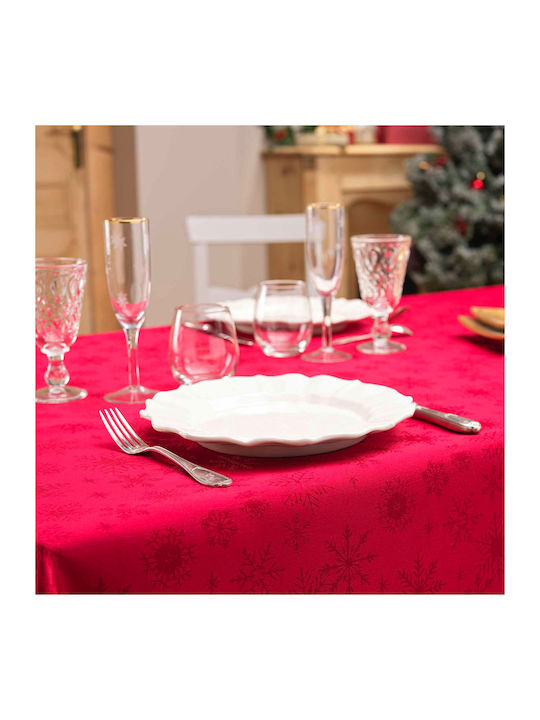 Tablecloth Stain Resistant L-c Flocons Red 140x240cm