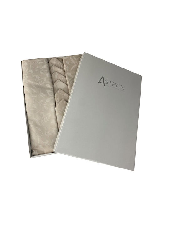 Astron Italy Τραπεζομάντηλο Σετ 7τμχ Beige 140x180εκ.