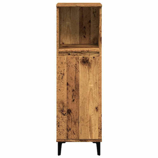 vidaXL Wall Hung Cabinet Bathroom Column Cabinet L30xD30xH100cm Brown