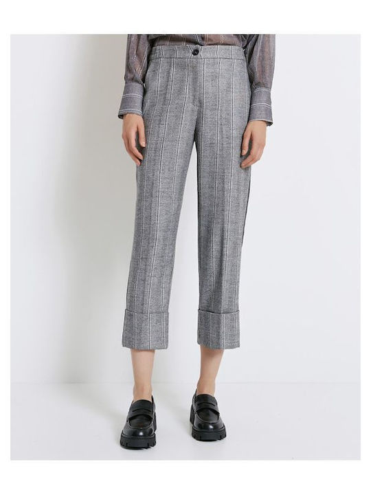 Access Women's Fabric Trousers Striped Silver