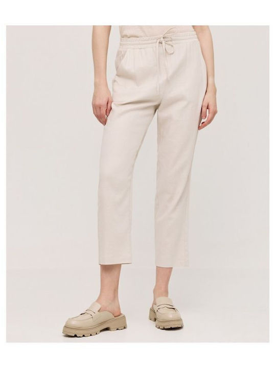 Access Women's Linen Trousers with Elastic Sand