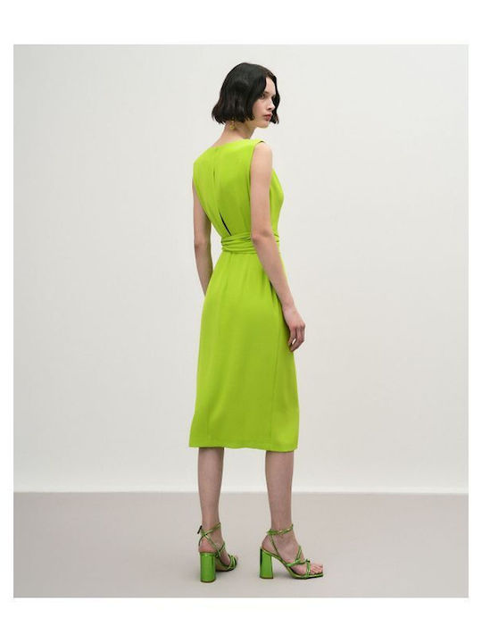 Access Summer Midi Dress Wrap Lime