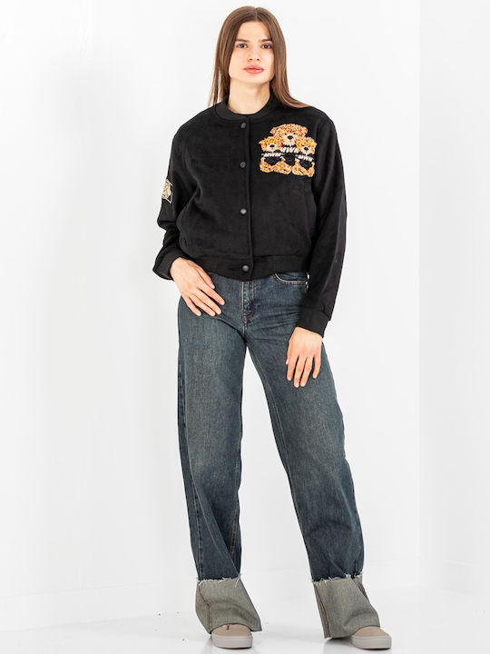Crop Γυναικείο Bomber Jacket Black