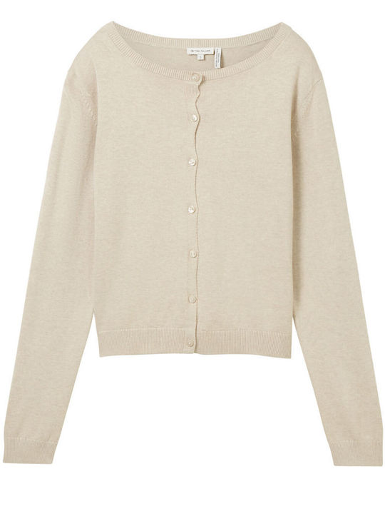 Women's Knitted Cardigan Dusty Beige Melange