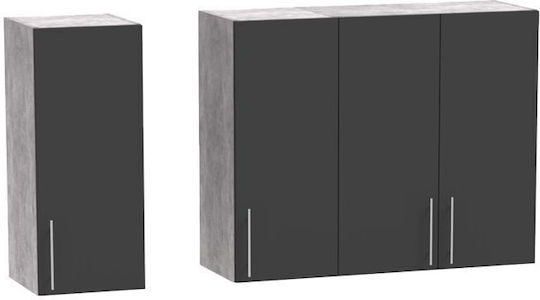 Festa Ii Set Hängeschränke & Bodenschränke Küche mit Arbeitsplatte Gray 120x60x85Stück
