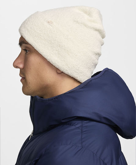 Peak Beanie Unisex Beanie Knitted in White color