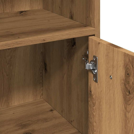 vidaXL Wall Hung Cabinet Bathroom Column Cabinet L30xD30xH95cm Oak