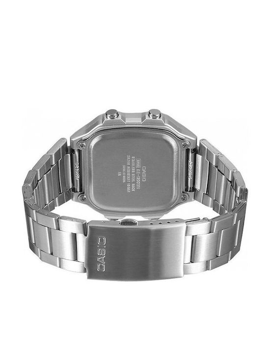 Casio Digital Men's Watch 42mm Battery with Silver Metal Bracelet