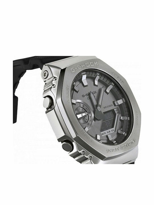 Casio G-Shock Αναλογικό/Ψηφιακό Ανδρικό Ρολόι 44.4mm Χρονογράφος Μπαταρίας με Μαύρο Καουτσούκ Λουράκι
