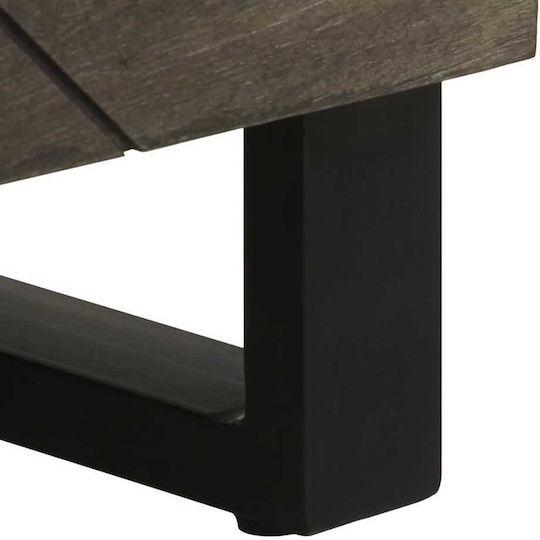 Comoda pentru Dormitor din Lemn Masiv & Metal Negru 60x33x75buc