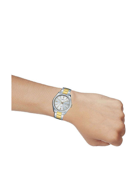 Casio Ανδρικό Ρολόι 44.2mm Μπαταρίας με Ασημί Μεταλλικό Μπρασελέ
