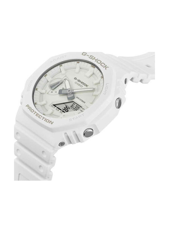 Casio G-shock Men's Watch 45mm Chronograph Battery with White Rubber Strap