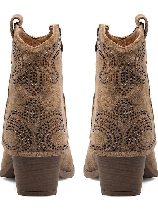 Wildleder Stiefeletten Damen Khaki