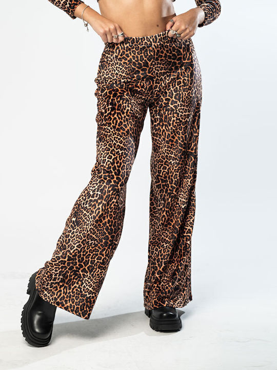 Femei Din material textil Pantaloni cu Croială Normală Leopard Leopardul