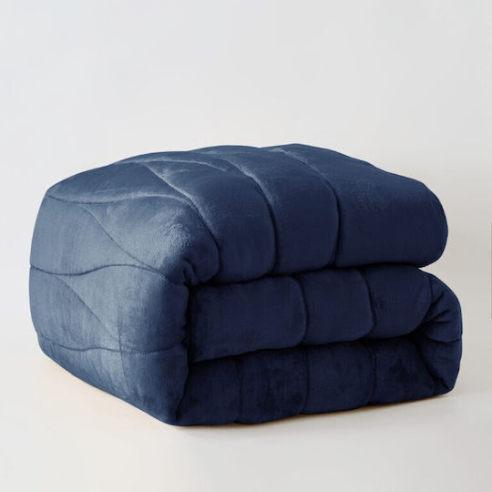 Liolios Home Πάπλωμα Υπέρδιπλο 220x240εκ. Doha Navy 350 GSM